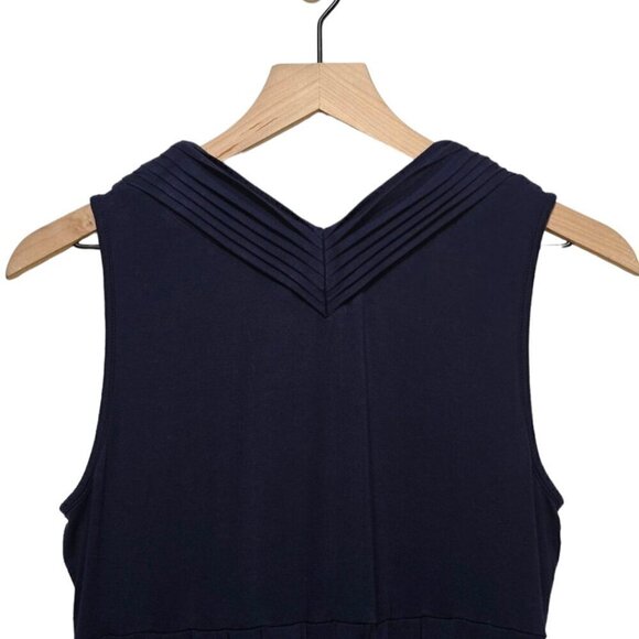 Calvin Klein Indigo Pleated Minimalist Sleeveless Knee Length Casual Dress Sz 6 - Picture 4 of 9
